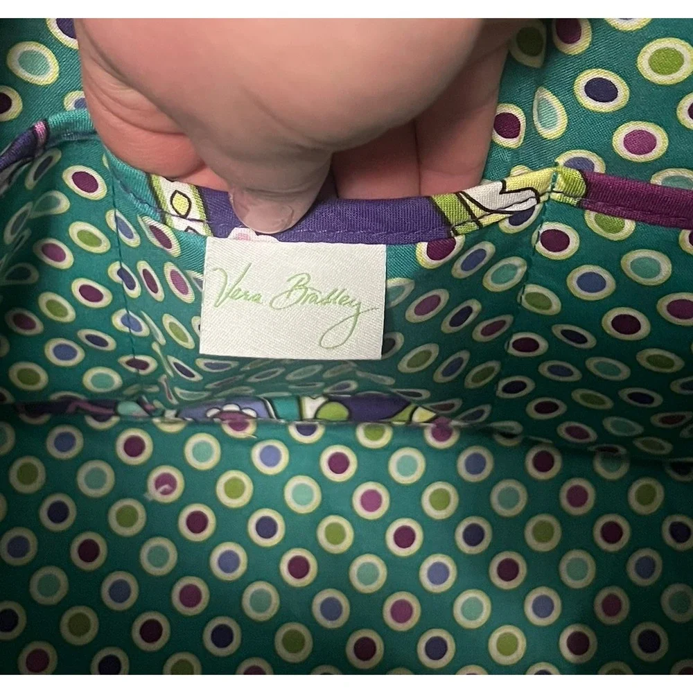 Vera Bradley Plum Crazy Tote Bag With Removable Strap‎ Crossbody